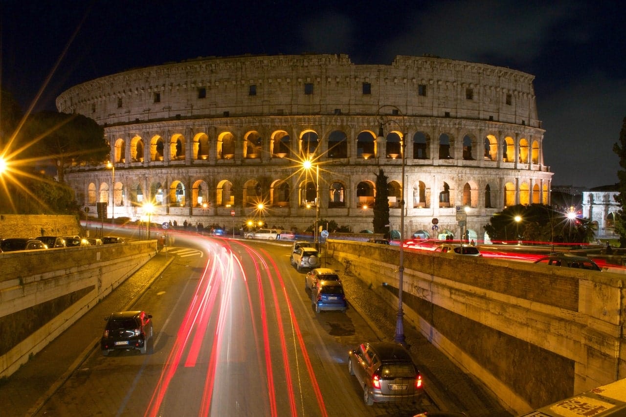 colosseum at night